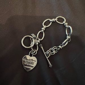 Juicy Couture Silver Heart Charm Bracelet
